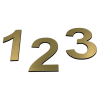Messing look MINI husnummer i messing look akryl 2&ndash;8 cm