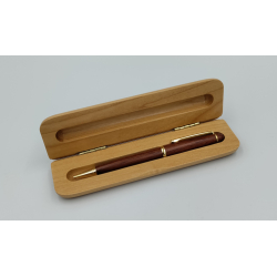 Enkelt kuglepen i rosentr med ske i massiv ahorn tr