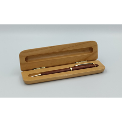 Enkelt kuglepen i rosentr med ske i massiv ahorn tr