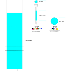 Golf tee 70 mm med papomslag 54x193 mm med tryk
