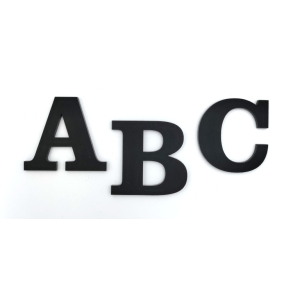 Bogstav til Husnummer ANTIK i Mat Sort - mini A-