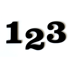 Husnummer ANTIK, Blank Sort, MINI