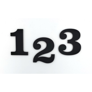 Husnummer ANTIK, Mat Sort, 10-30cm