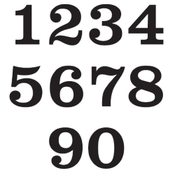 Husnummer ANTIK, Mat Sort, 10-30cm