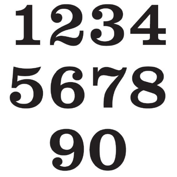 Husnummer ANTIK, Mat Sort, 10-30cm