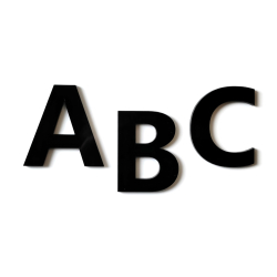 Bogstav til Husnummer MODERNE i Blank Sort A-