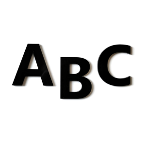 Bogstav til Husnummer MODERNE i blank Sort - MINI A-