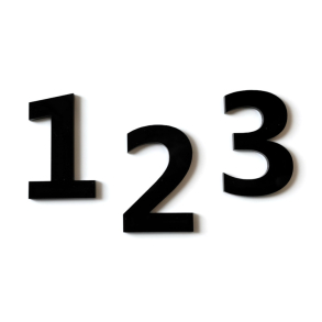 Husnummer MODERNE Blank Sort - MINI