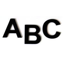 Bogstav til Husnummer i Blank Sort - MINI A-