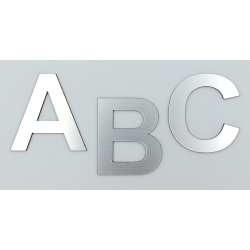 Bogstav til Husnummer i brstet Aluminiums look - MINI A-