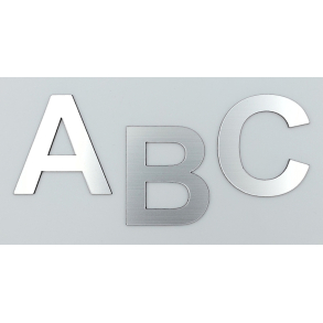 Bogstav til Husnummer i brstet Aluminiums look - MINI A-