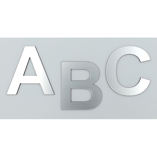 Bogstav til Husnummer i brstet Aluminiums look - MINI A-