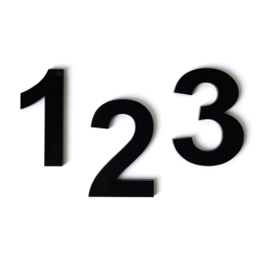 Husnummer Blank Sort - MINI