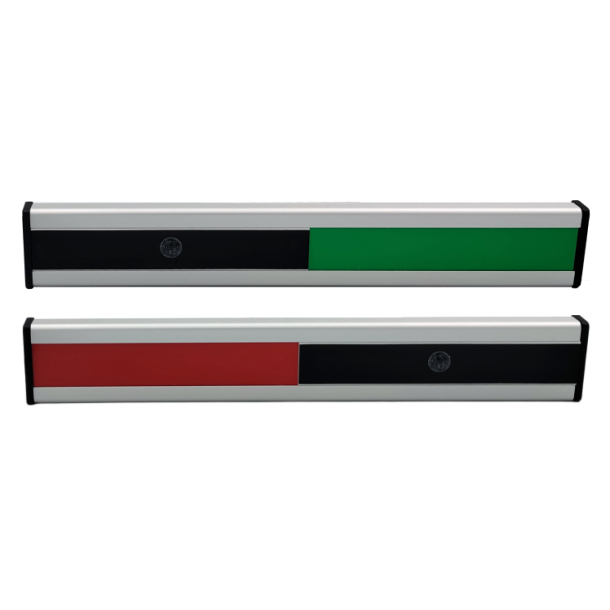 Classic Line - Aluminium M�deskilt med Gr�n og R�d Visning, 200mm x 30mm