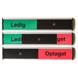 Alu-Sign Optaget-Ledig R�d/Gr�n, 40 mm x 215 mm