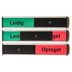 Alu-Sign Optaget-Ledig Rd/Grn, 40 mm x 215 mm