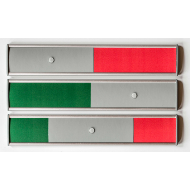 Alu-Sign R�d/Gr�n m�deskilt, 40 mm x 215 mm