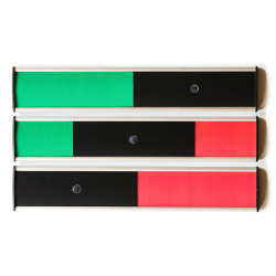 Alu-Sign R�d/Gr�n m�deskilt, 40 mm x 215 mm