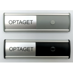 Alu-Sign Optaget-Ledig M�deskilt Mini, 30 mm x 105 mm