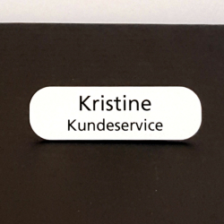 Navneskilt Hvid med sort