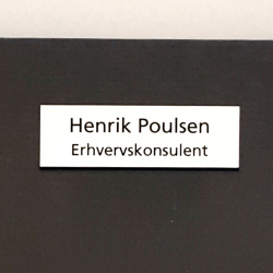 Navneskilt Hvid med sort