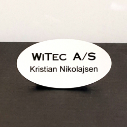 Navneskilt Hvid med sort