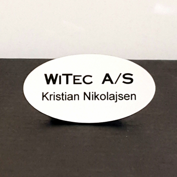 Navneskilt Hvid med sort