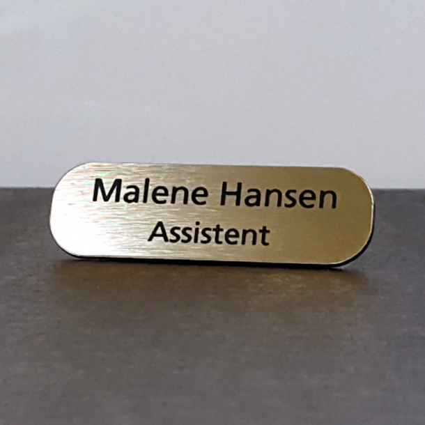 Navneskilt Messing look med sort