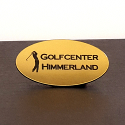 Navneskilt Messing look med sort