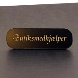 Navneskilt Sort med guldfarve