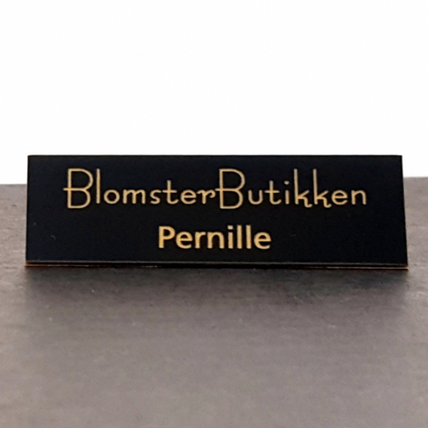 Navneskilt Sort med guldfarve