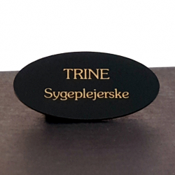 Navneskilt Sort med guldfarve
