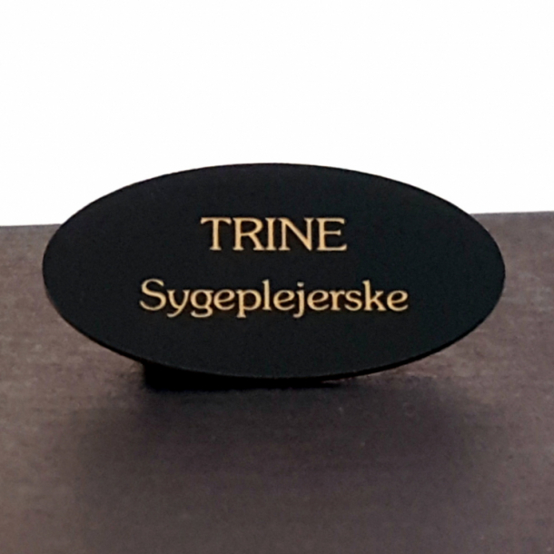 Navneskilt Sort med guldfarve