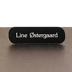 Navneskilt Sort med hvid 