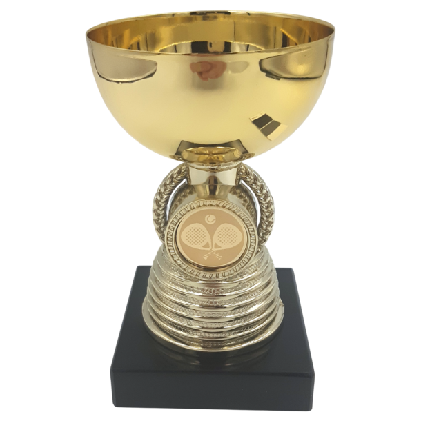 Mini Padel Pokal 13,5 cm  Guld med Marmor Sokkel