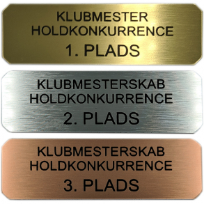 Sokkelskilt 25 x 75 mm- Guld - Slv - Bronze