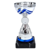 Blue Line pokal 16,5 cm &ndash; lille s�lv pokal med bl� detaljer og marmorsokkel