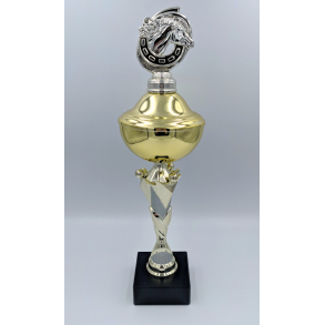 Heste Trof med guldskl og hestemotiv, 36,5 cm