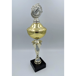 Heste Trof med guldskl og hestemotiv, 36,5 cm