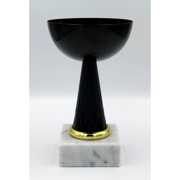 Sort pokal med cup, guldbånd og lys marmorsokkel, 2 størrelser - Små ...