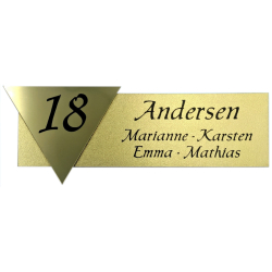 Skilte i sandblst metal look - med husnummer