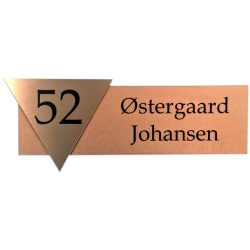 Skilte i sandblst metal look - med husnummer