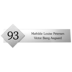 Skilt med husnummer p struktur  -  Aluminium look