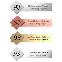 Skilt med husnummer p struktur  -  Messing look