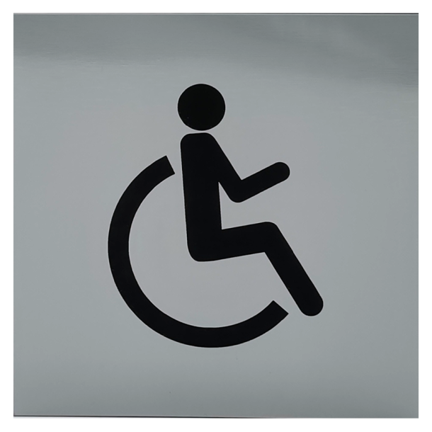 Firkantet toiletskilt med piktogram Handicap