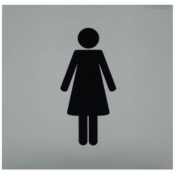 Firkantet toiletskilt med piktogram