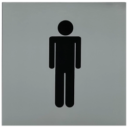 Firkantet toiletskilt med piktogram