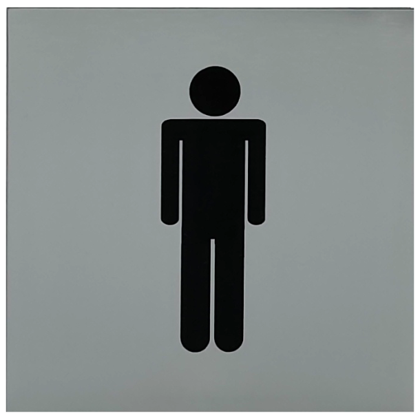 Firkantet toiletskilt med piktogram Mand