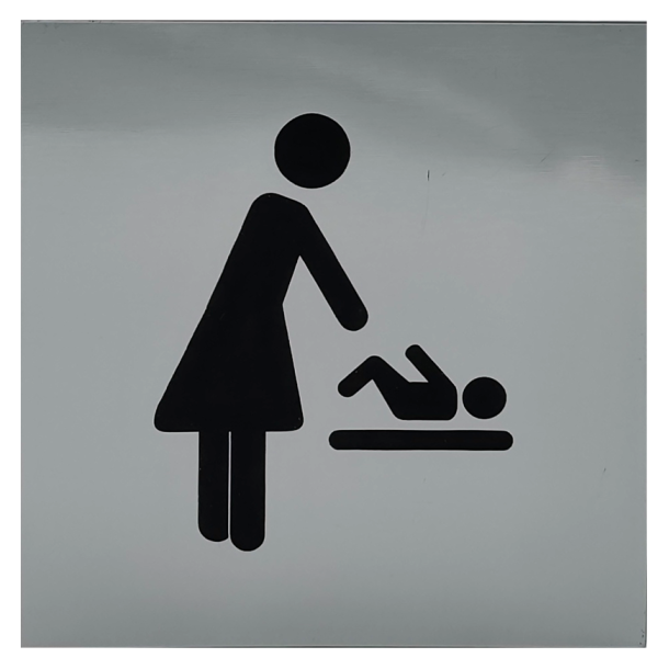 Firkantet toiletskilt med piktogram Pusleplads