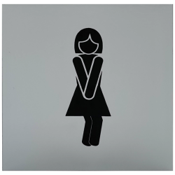 Firkantet toiletskilt med piktogram